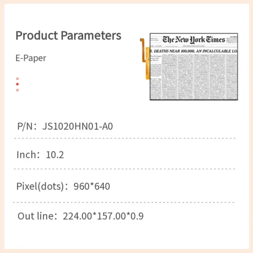 10.2 Inch Tri Color E Paper Display Module
