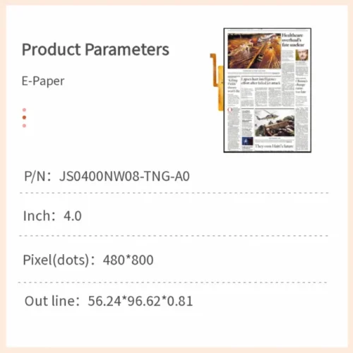 4.0 Inch High-Resolution E Paper Display Module