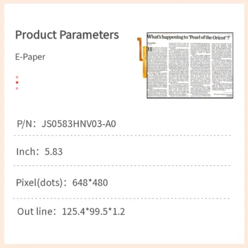 5.83-inch Tri-Color E-Paper Display Module | 648×480, B/W/R, Ultra-Low Power