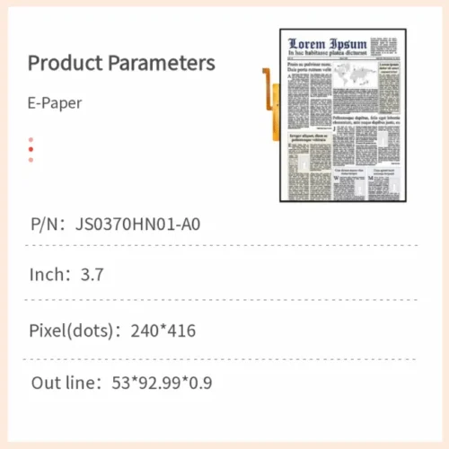 3.7 Inch Tri-Color E-Paper Display Module