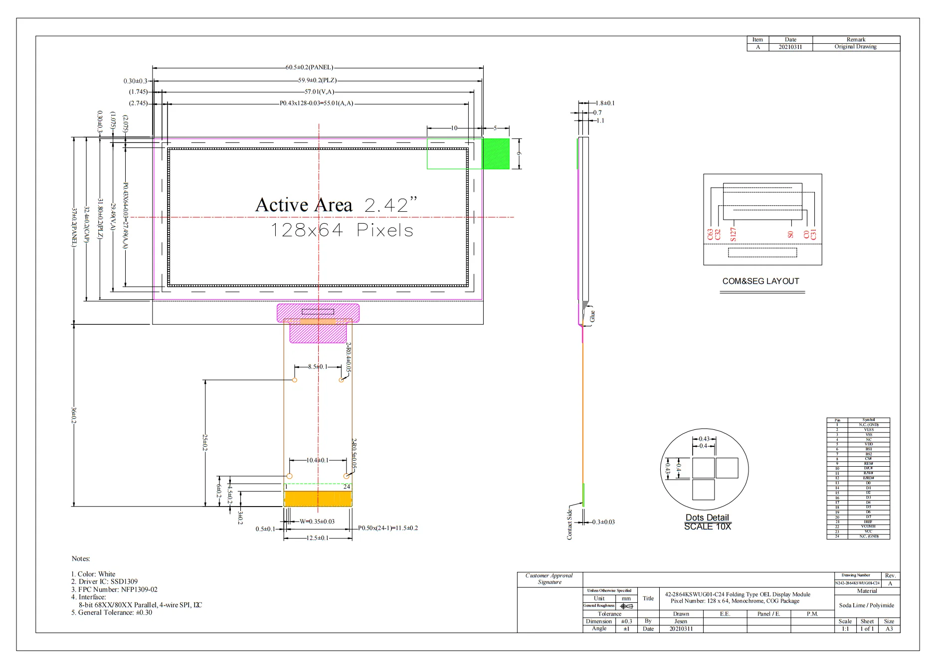 2.42-inch OLED display module