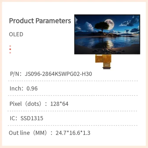0.96 inch 128*64 IPS OLED display