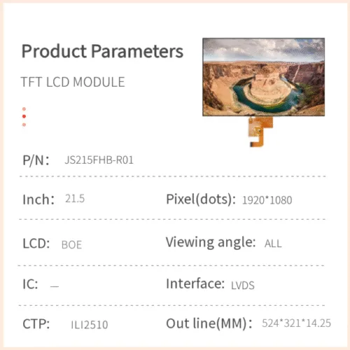 21.5-inch TFT LCD Module – Full HD 1920×1080 Display