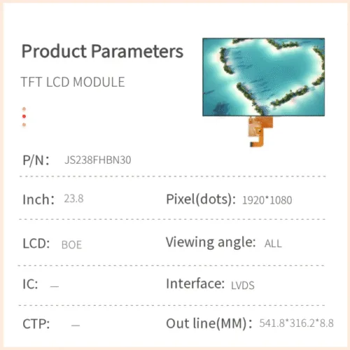 23.8‑inch TFT LCD Module – Full HD 1920×1080 Display