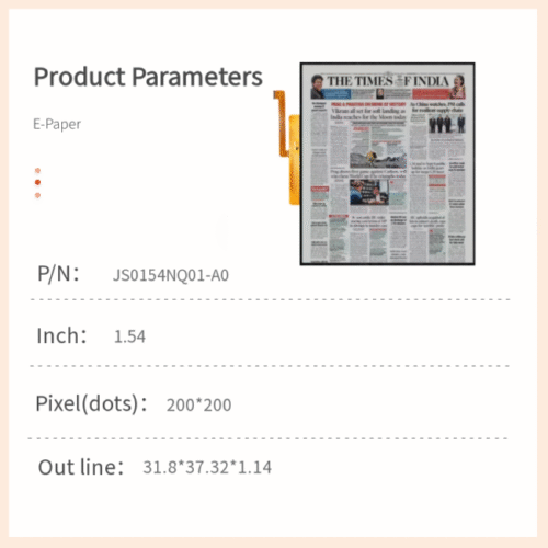 1.54‑Inch Ultra Low Temperature E‑Paper Display