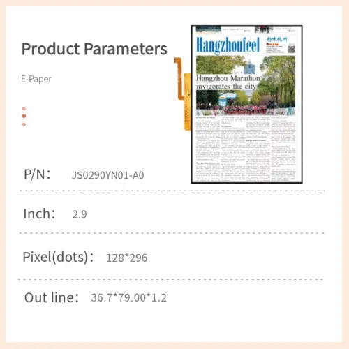 2.9‑Inch Ultra‑Low Power E‑Paper Display Module