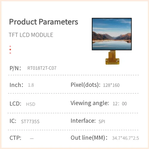 1.77 inch TFT LCD module 128x160 display SPI MCU