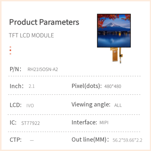 2.1 inch TFT LCD module 240x360 display screen
