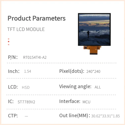 1.54 inch TFT LCD module 240x240 square IPS display