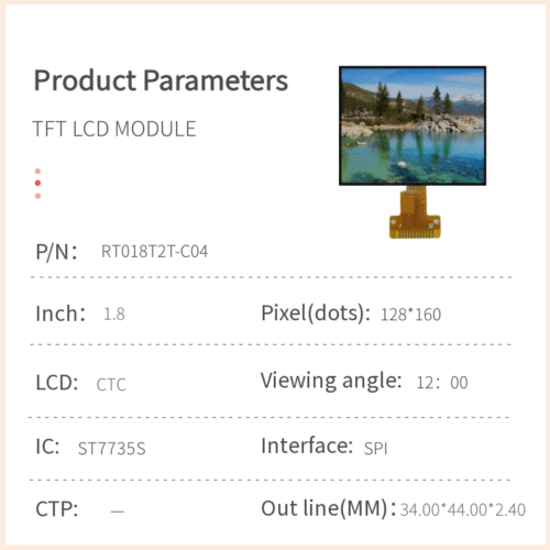 1.8 Inch TFT LCD Module