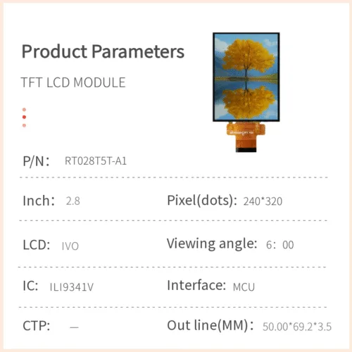 2.8インチTFT LCDモジュール