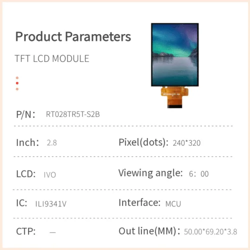 2.8インチTFT LCDモジュール