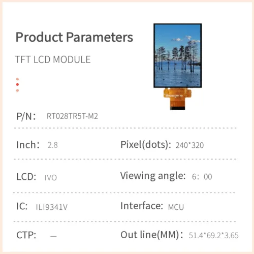 2.8インチTFT LCDモジュール