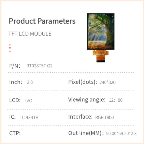 2.8インチTFT LCDモジュール