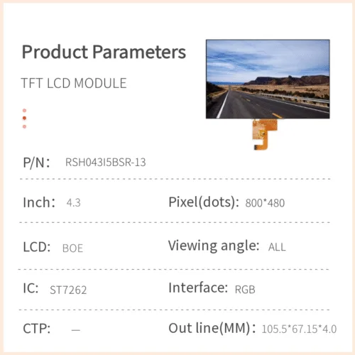Module LCD TFT de 4,3 pouces