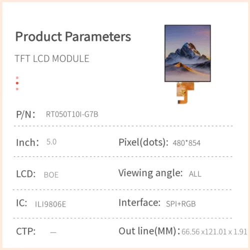 Module LCD TFT de 5,0 pouces
