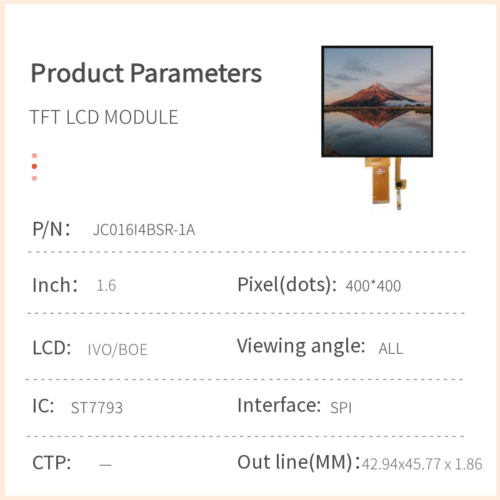 1.6 Inch TFT LCD Module
