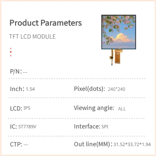 1.54 inch ips tft lcd