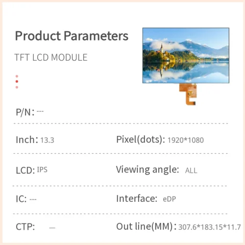 13.3 inch ips tft lcd