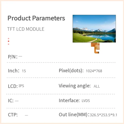 15 inch ips tft lcd