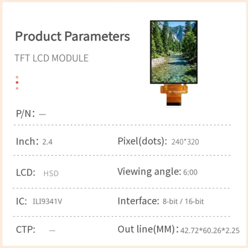 Módulo LCD TFT de 2,4 pulgadas