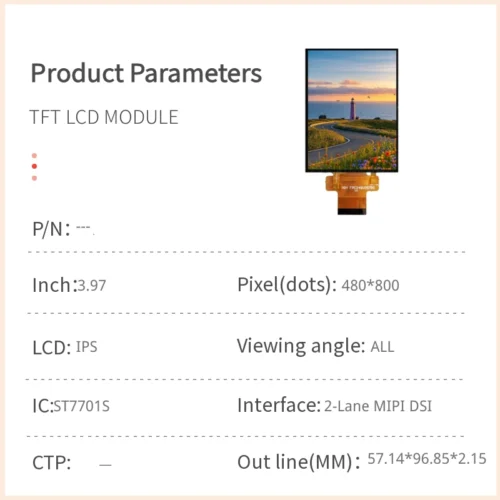3.97 inch IPS TFT LCD