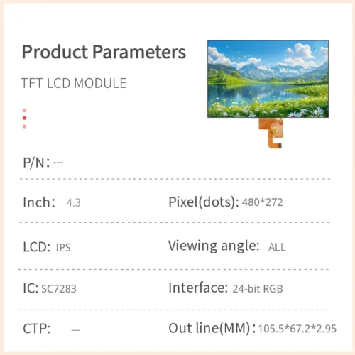 4.3 inch ips tft lcd