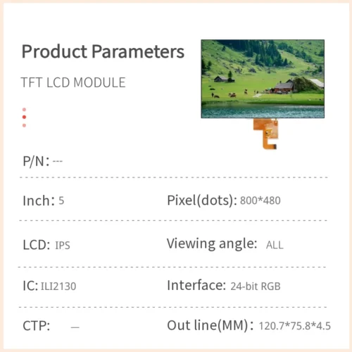 5 inch ips tft lcd