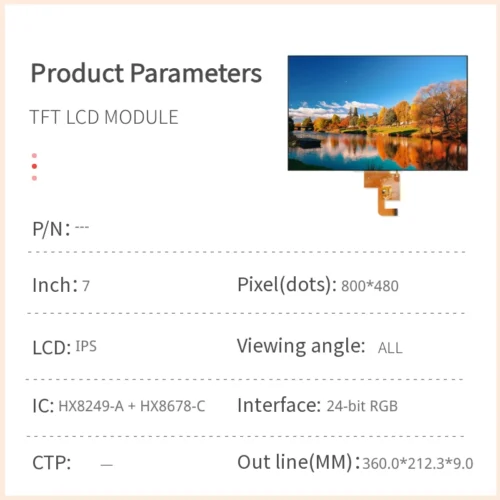 7 inch ips tft lcd