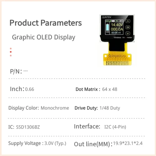 0.66 inch OLED Display Module with 64x48 Resolution - 4-Pin I2C Version_1 0.66 inch OLED Display Module with 64x48 Resolution - 4-Pin I2C Version
