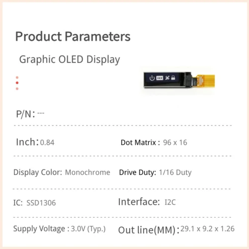0.84 inch Ultra-Long Bar OLED Display Module with 96x16 Resolution - I2C Interface_1 0.84 inch Ultra-Long Bar OLED Display Module with 96x16 Resolution - I2C Interface